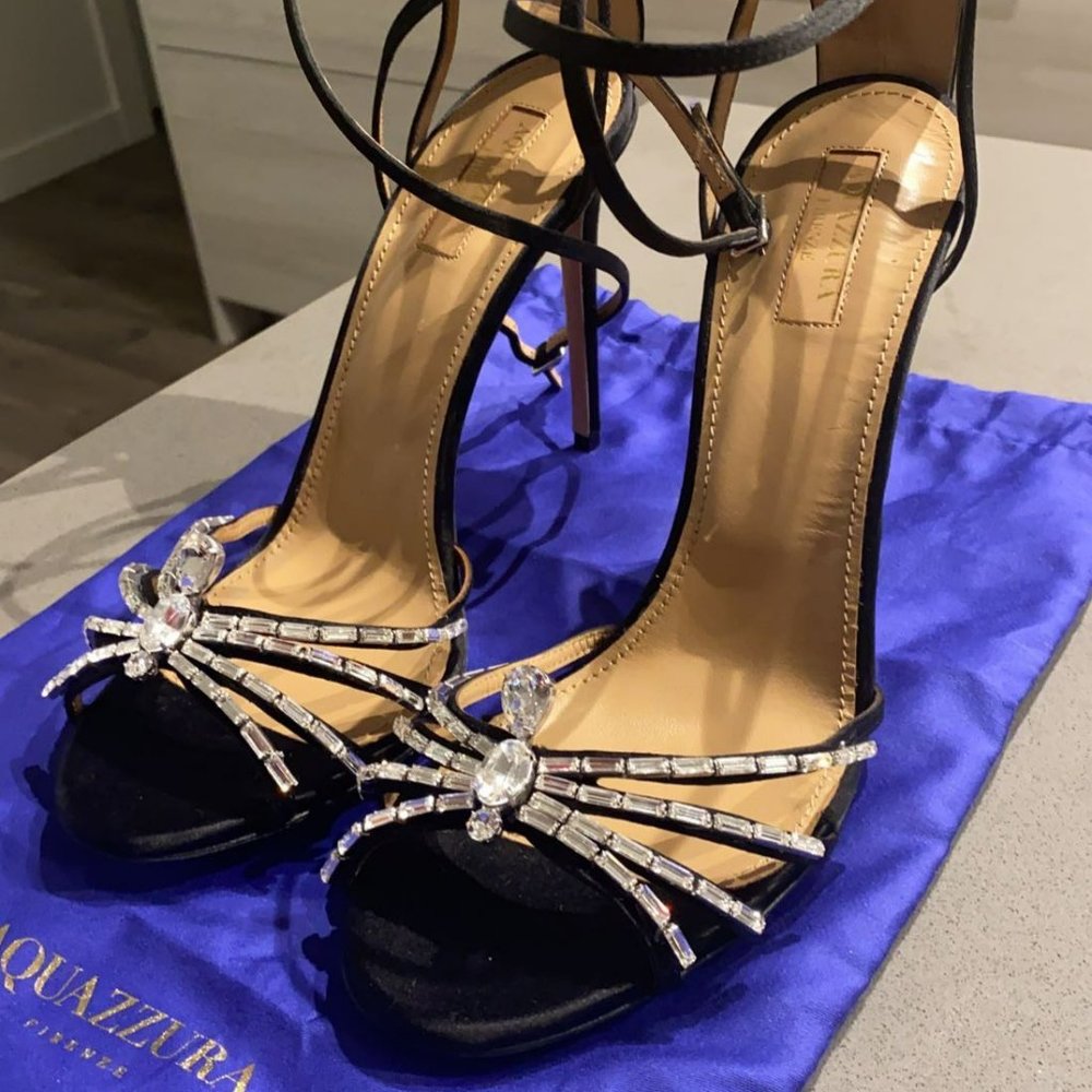 Black aquazzura spider crystal sandal - Size 41 - Picture 5 of 6
